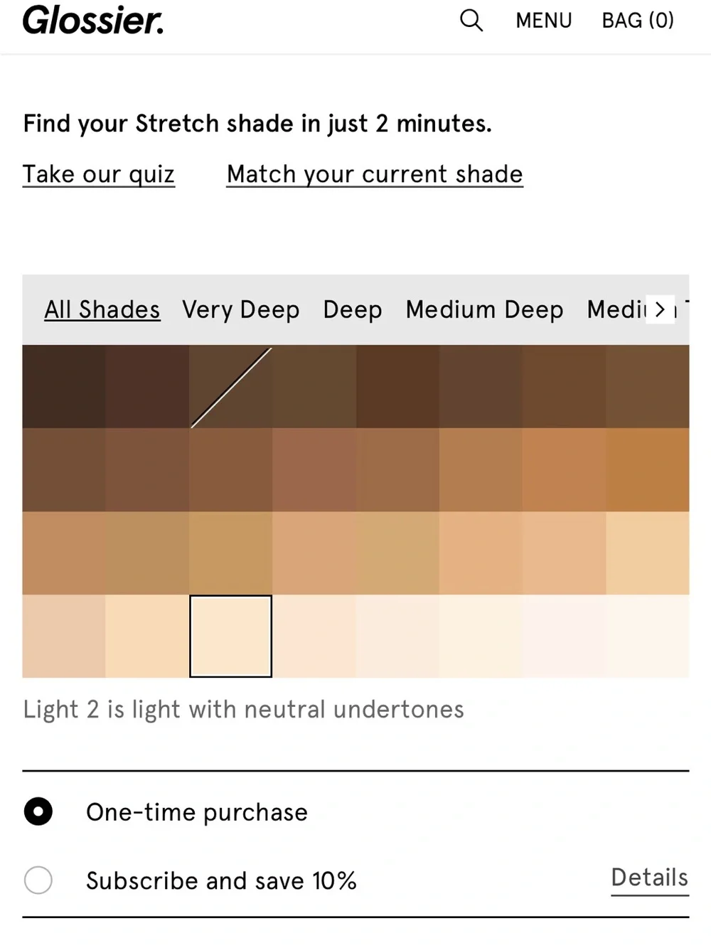 Glossier Stretch Fluid Foundation in Light 2